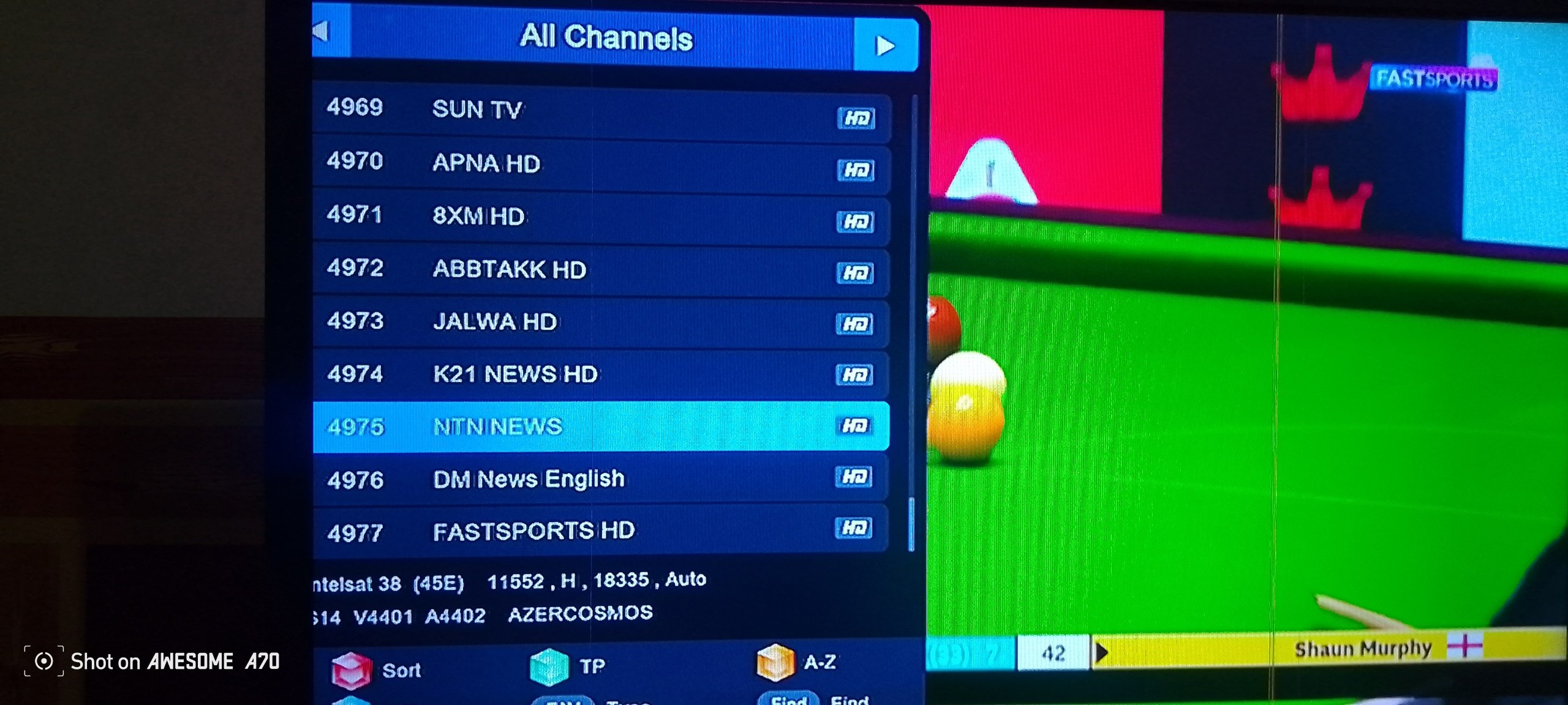 Paksat 1R at 38.0°E Channel List